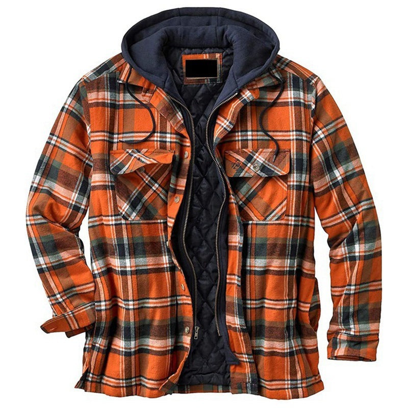 1)Thickened Cotton Padded Plaid Long Sleeve Loose Hooded Jacket(if you wear 2xl you can take 3xl)