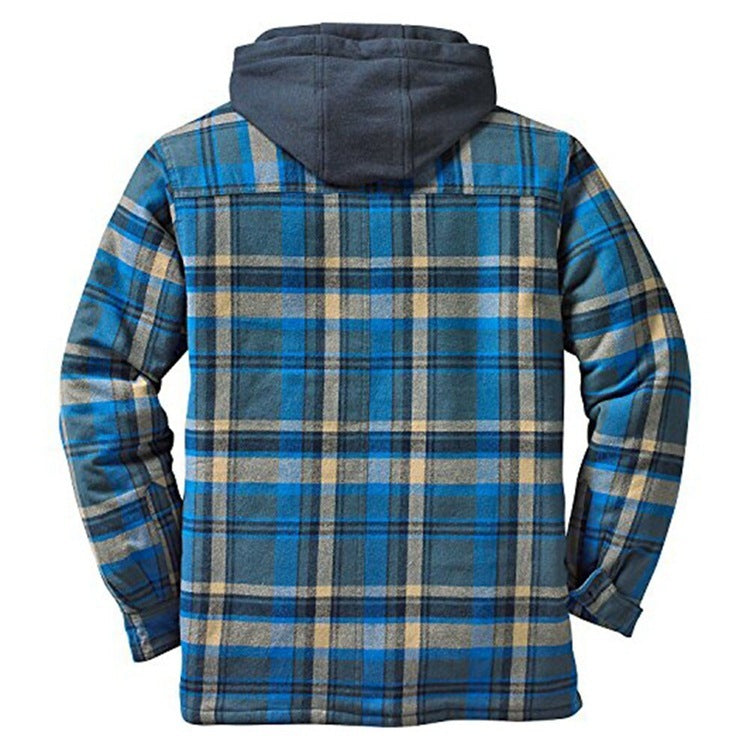 1)Thickened Cotton Padded Plaid Long Sleeve Loose Hooded Jacket(if you wear 2xl you can take 3xl)