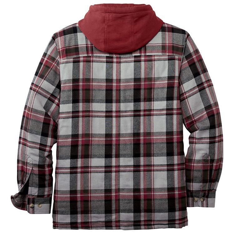 1)Thickened Cotton Padded Plaid Long Sleeve Loose Hooded Jacket(if you wear 2xl you can take 3xl)