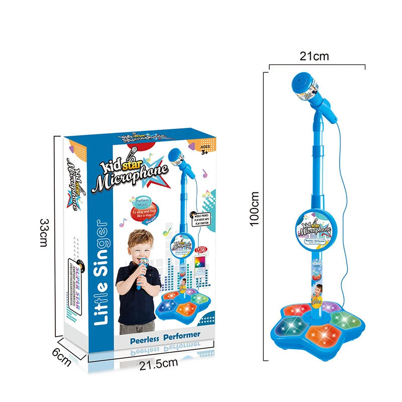 Children's Microphone Toy Super Cool 5 Lights Boys And Girls Microphone Play Song Toy