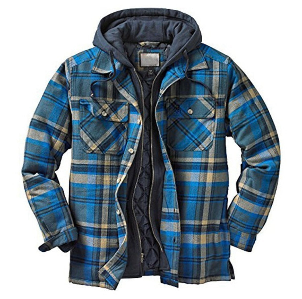 1)Thickened Cotton Padded Plaid Long Sleeve Loose Hooded Jacket(if you wear 2xl you can take 3xl)