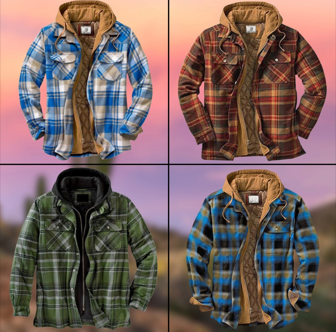 1)Thickened Cotton Padded Plaid Long Sleeve Loose Hooded Jacket(if you wear 2xl you can take 3xl)