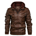 Chaqueta simil cuero con capucha