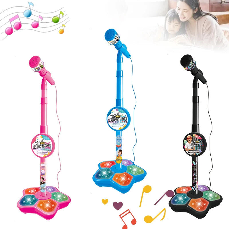 Children's Microphone Toy Super Cool 5 Lights Boys And Girls Microphone Play Song Toy