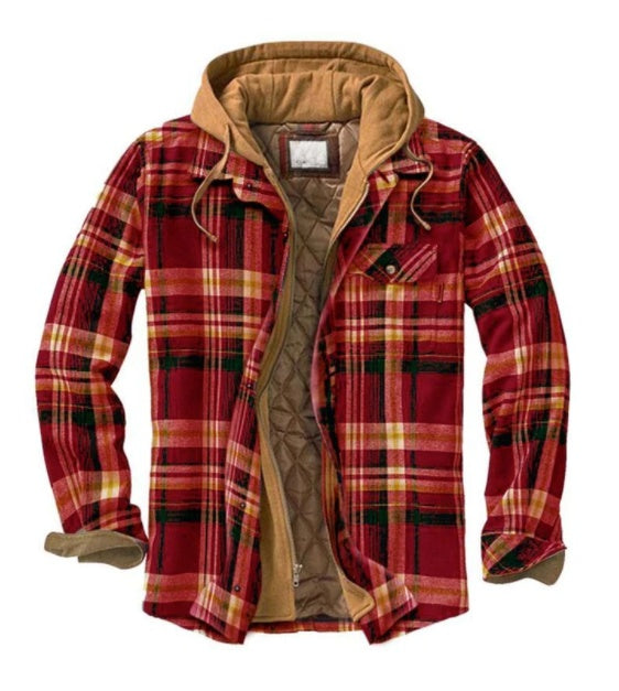 1)Thickened Cotton Padded Plaid Long Sleeve Loose Hooded Jacket(if you wear 2xl you can take 3xl)