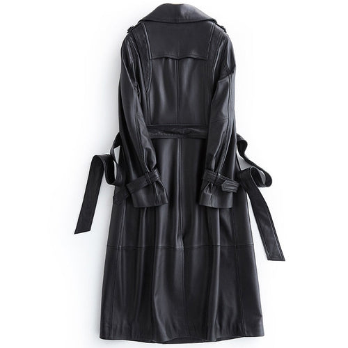 Abrigo trench de cuero Frederica